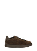 Brown Smooth Leather Accents Suede Sneakers