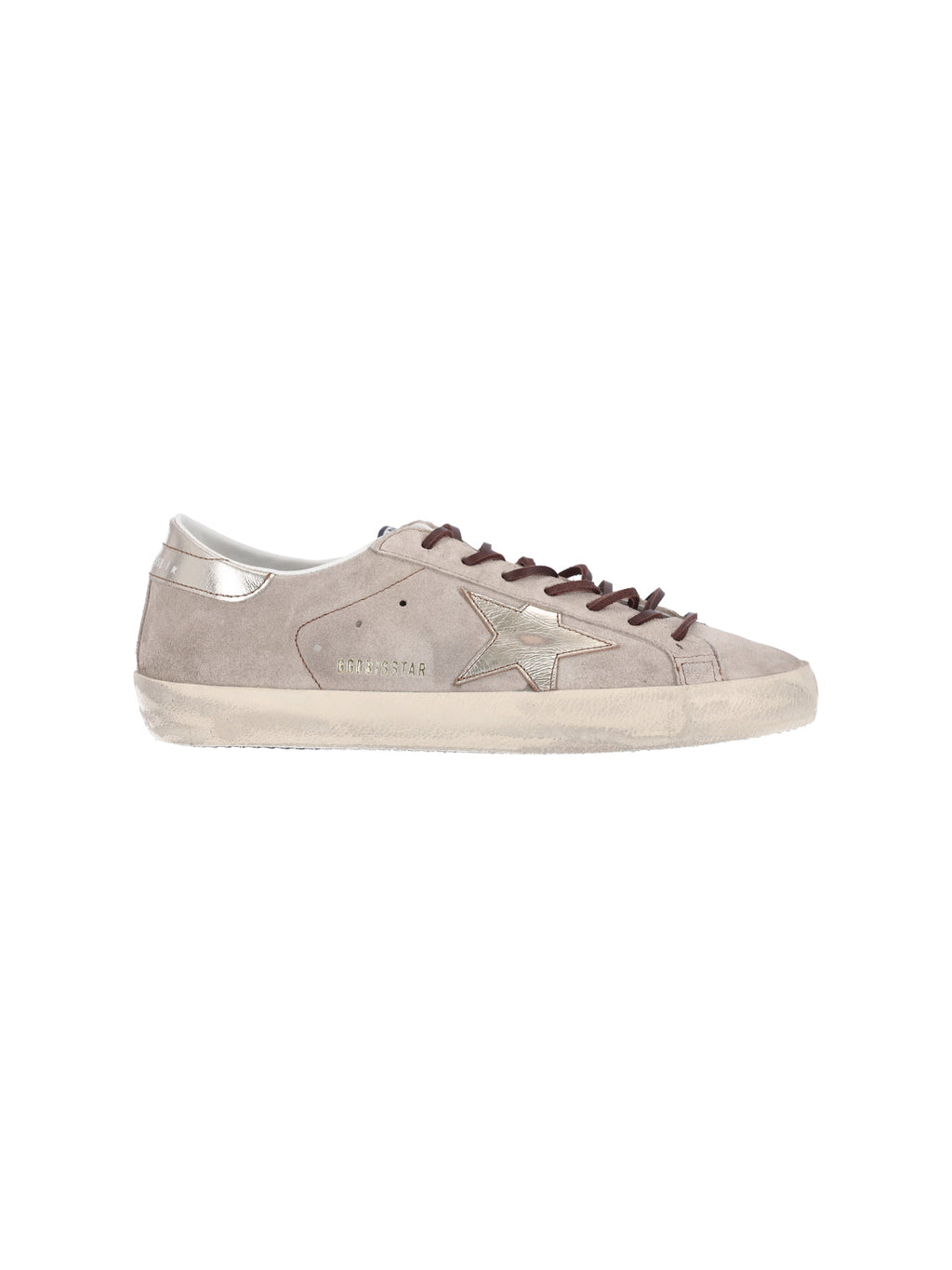 Beige Calf Suede Sneakers with Star Applique