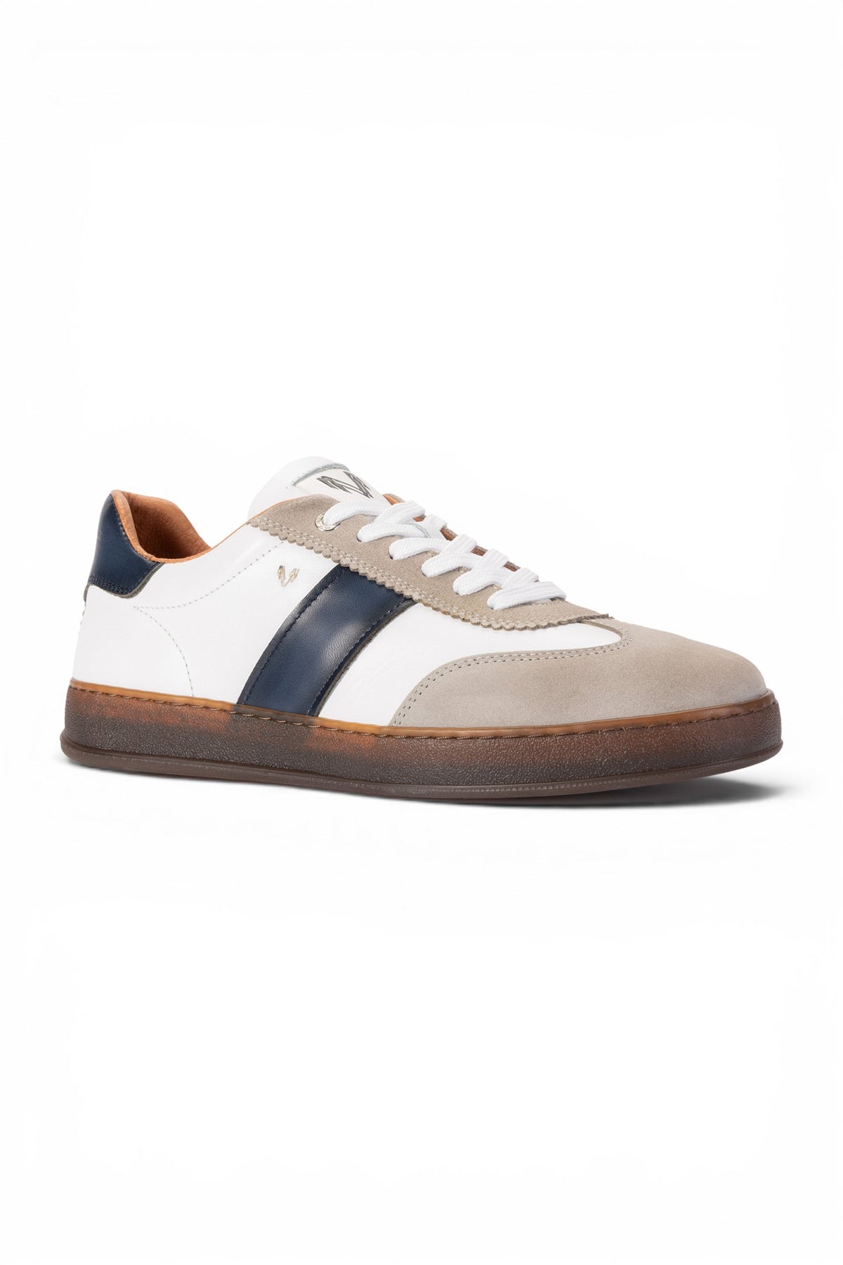 Martinelli Men's Blue Leather Sneakers Trainer Shoes - Seaford
