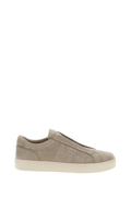 Gray Nubuck Leather Slip-On Sneakers