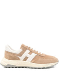 Beige Silk and Nylon Sneakers