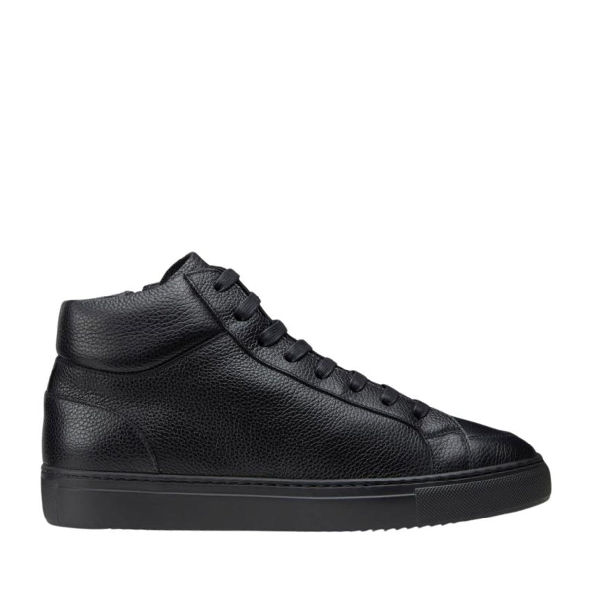Blue High-Top Textured Leather Sneakers