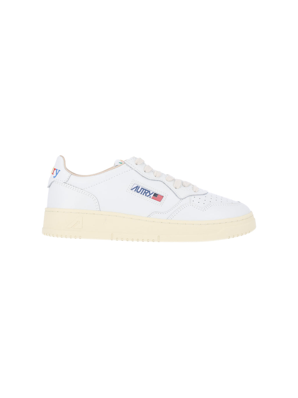 Low-Top Sneakers with Rounded Toe and Multicolor Logo