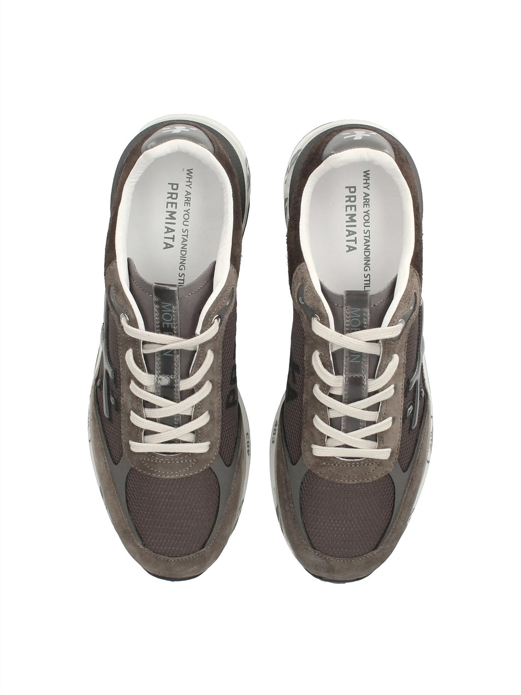 Brown Low-Profile Graphic Sneakers