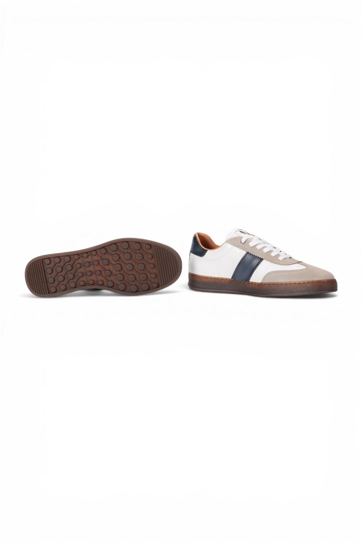 Martinelli Men's Blue Leather Sneakers Trainer Shoes - Seaford