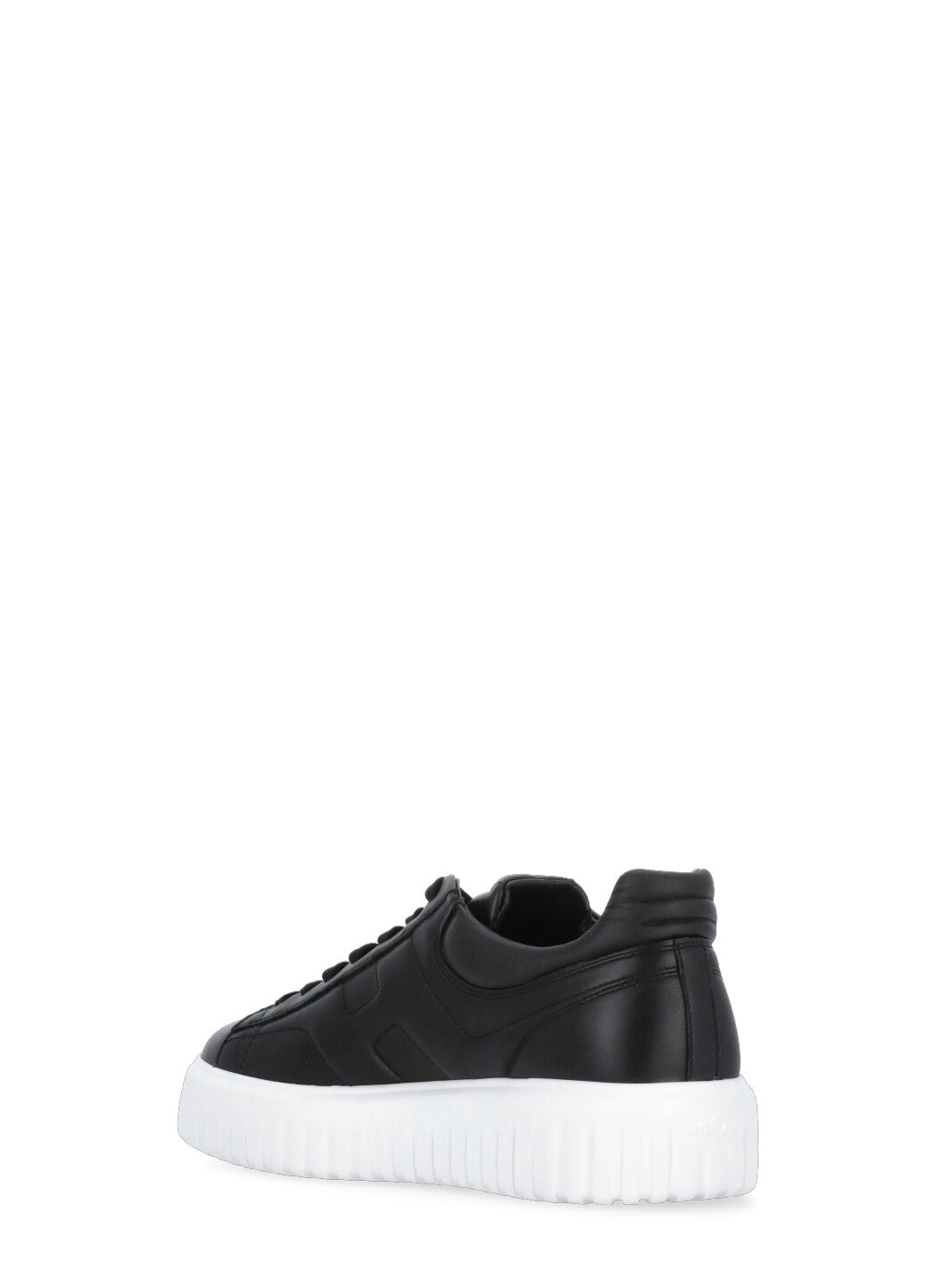 Black H-Stripes Leather Sneakers