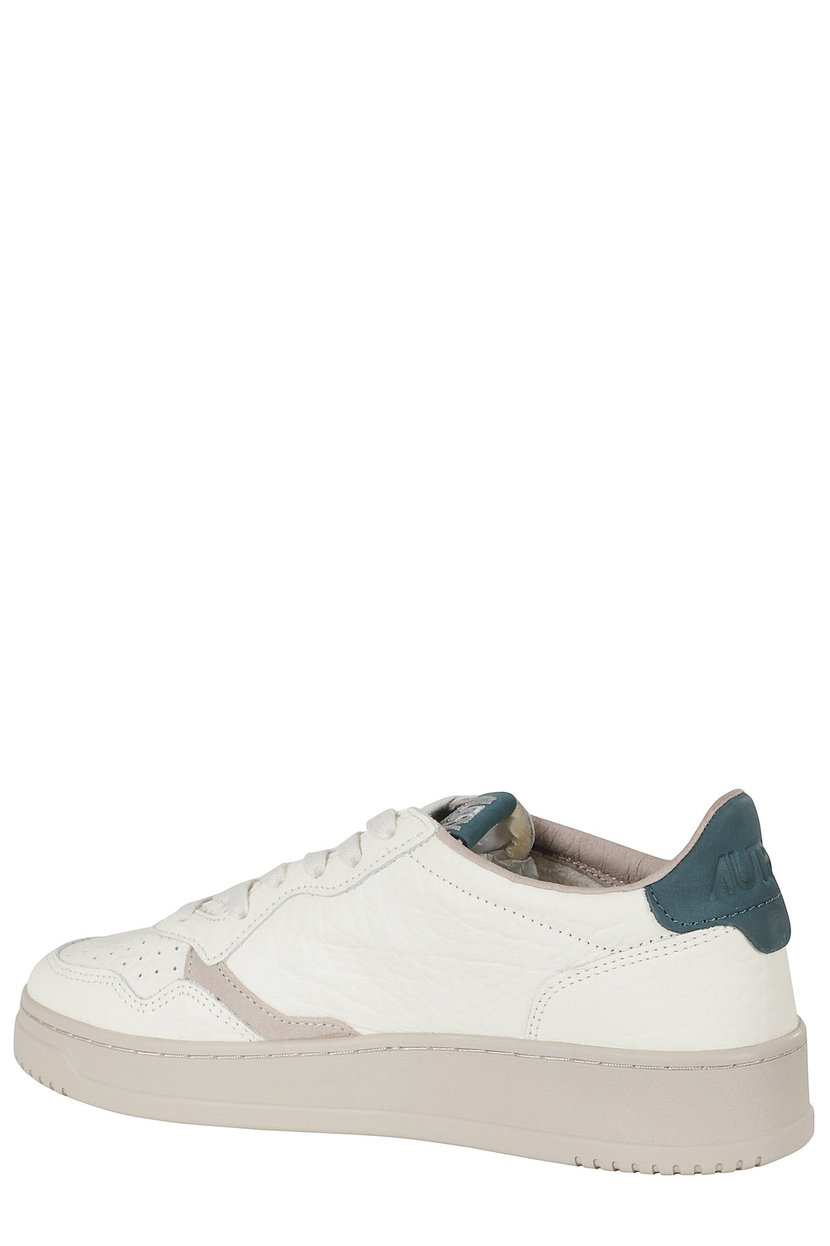Cream Green Medalist Low Leather Sneakers