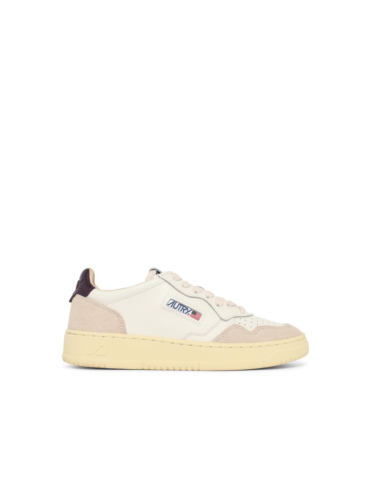 'Medalist Low' White And Purple Leather Sneakers