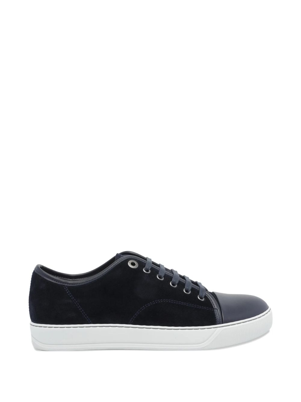 Low-Top Sneakers with Suede and Smooth Texture Contrast