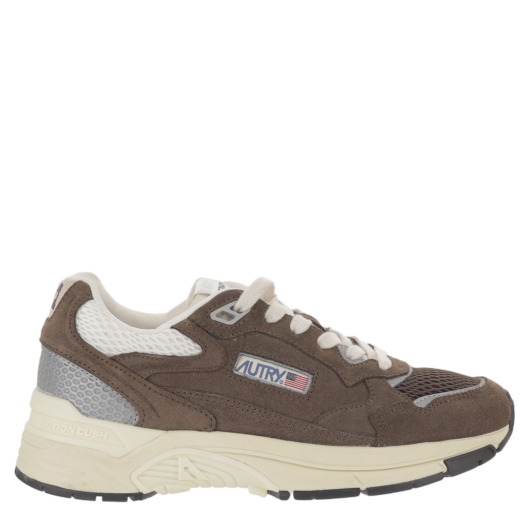 Brown Suede Mesh Terry Sneakers