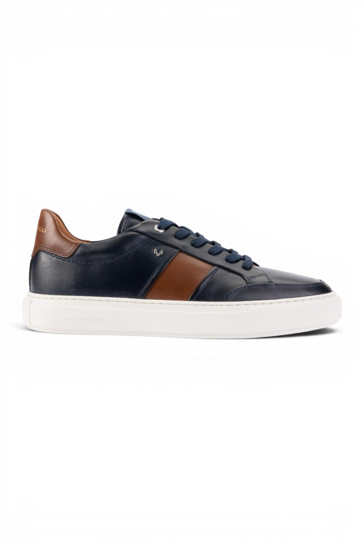 Martinelli Men's Blue Leather Sneakers Trainer Shoes - Hastings
