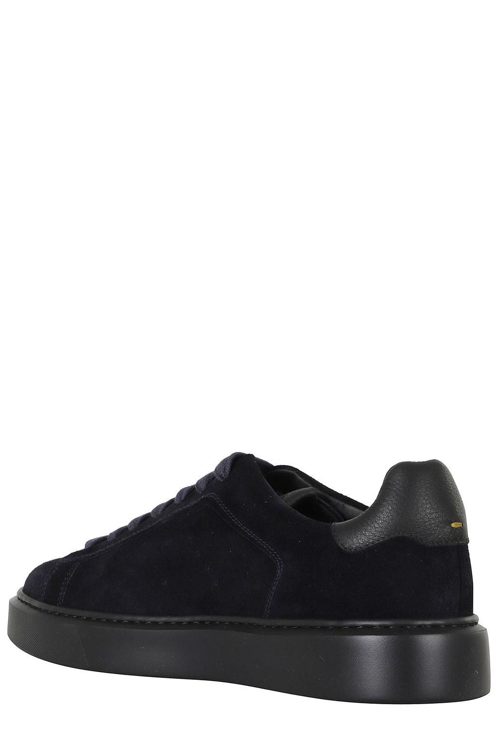 Blue/Black Suede Leather Low-Top Sneakers