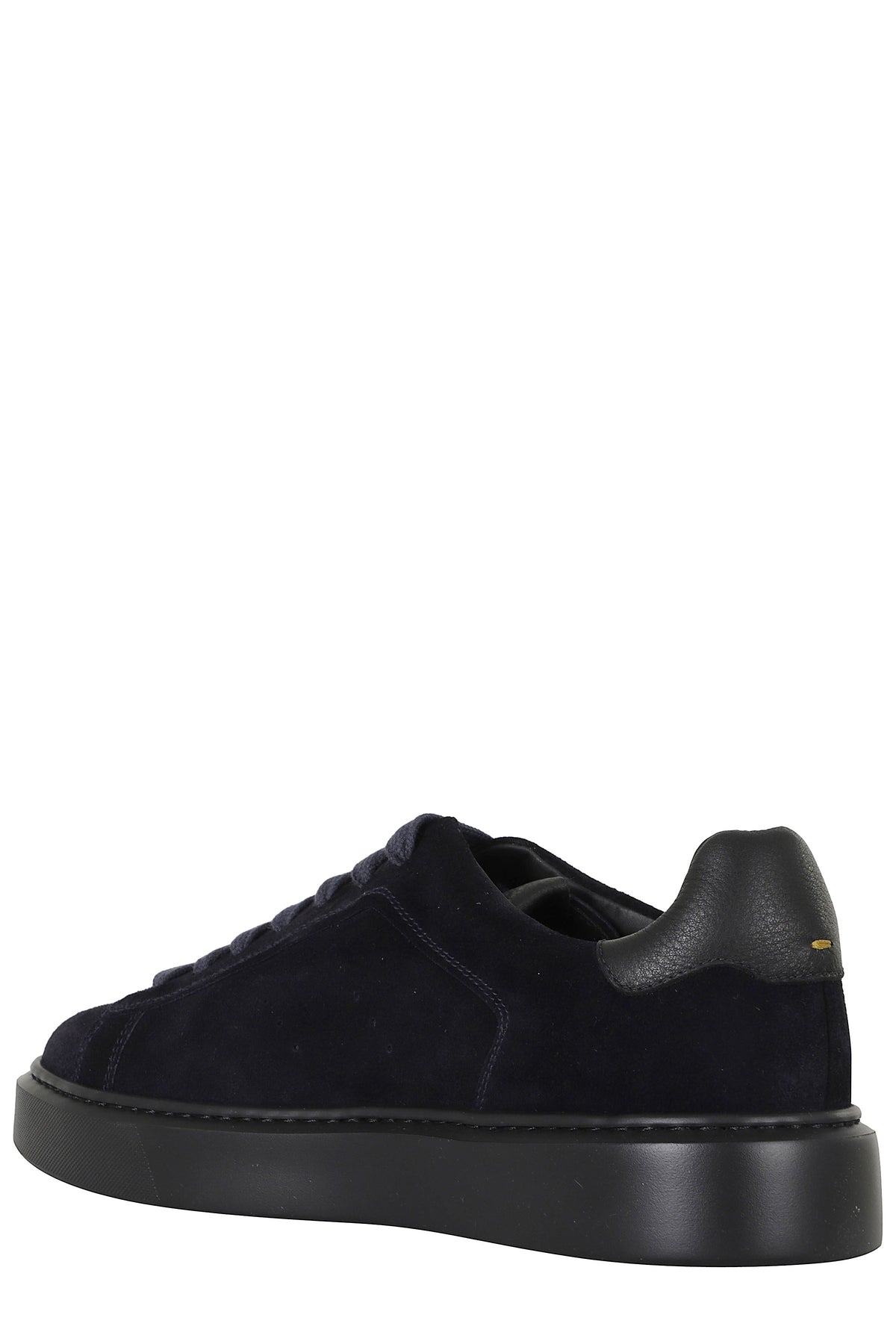 Blue/Black Suede Leather Low-Top Sneakers
