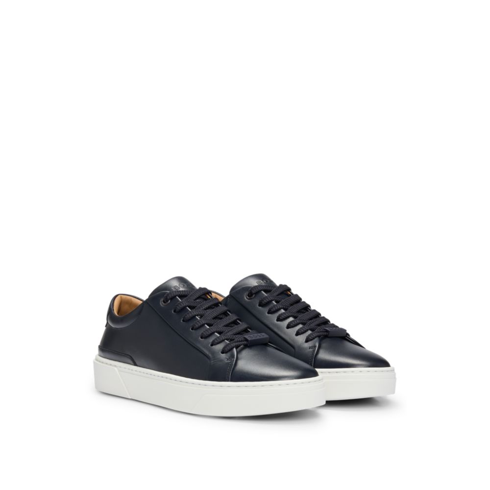 Gary leather low-top trainers with branded lace loop