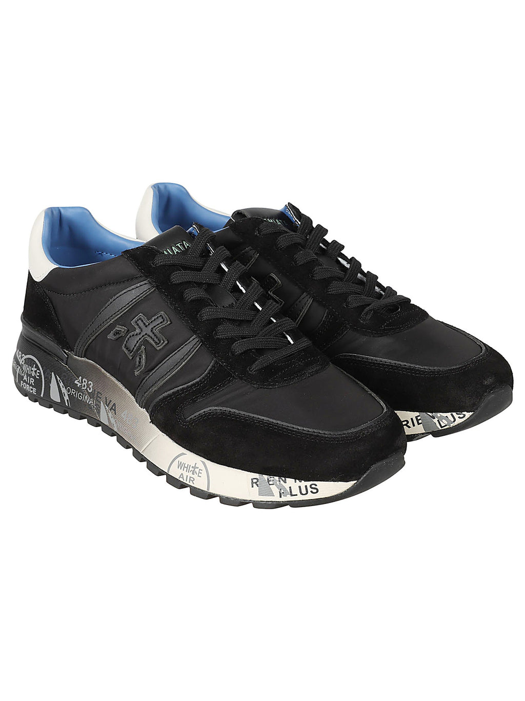 Lander Black Polyamide Calfskin Leather Sneakers