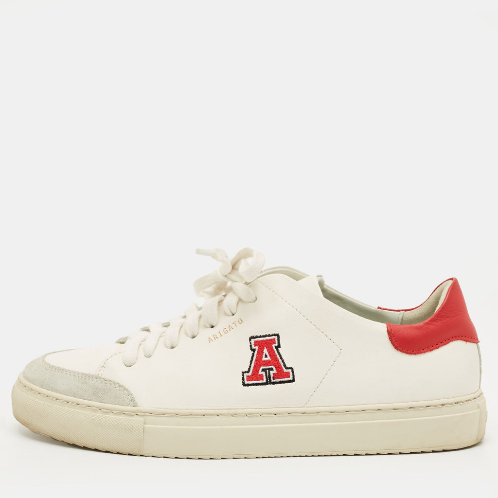 Axel Arigato White/red Leather Clean 90 Lace Up Sneakers