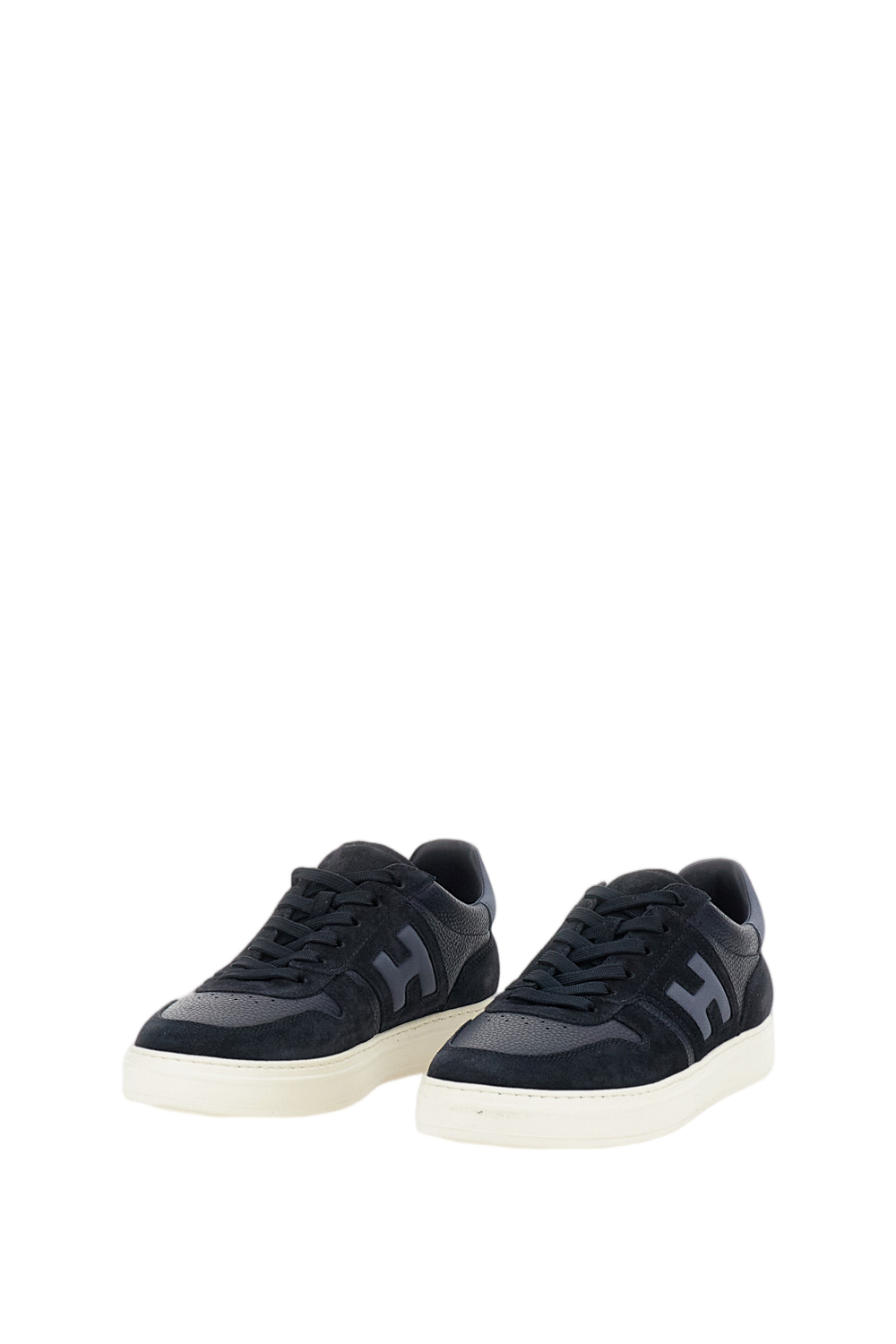 Blue Leather Suede Inserts Sneakers