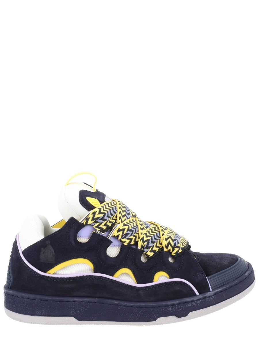 Black Curb Zigzag Laces Padded Sneakers