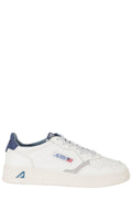 Cream Blue Medalist Low Leather Sneakers
