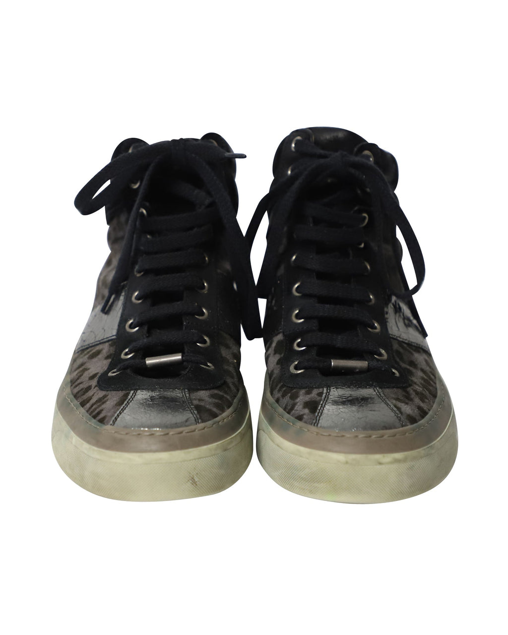 Jimmy Choo Belgravia Leopard High Top Trainers in Multicolor Leather