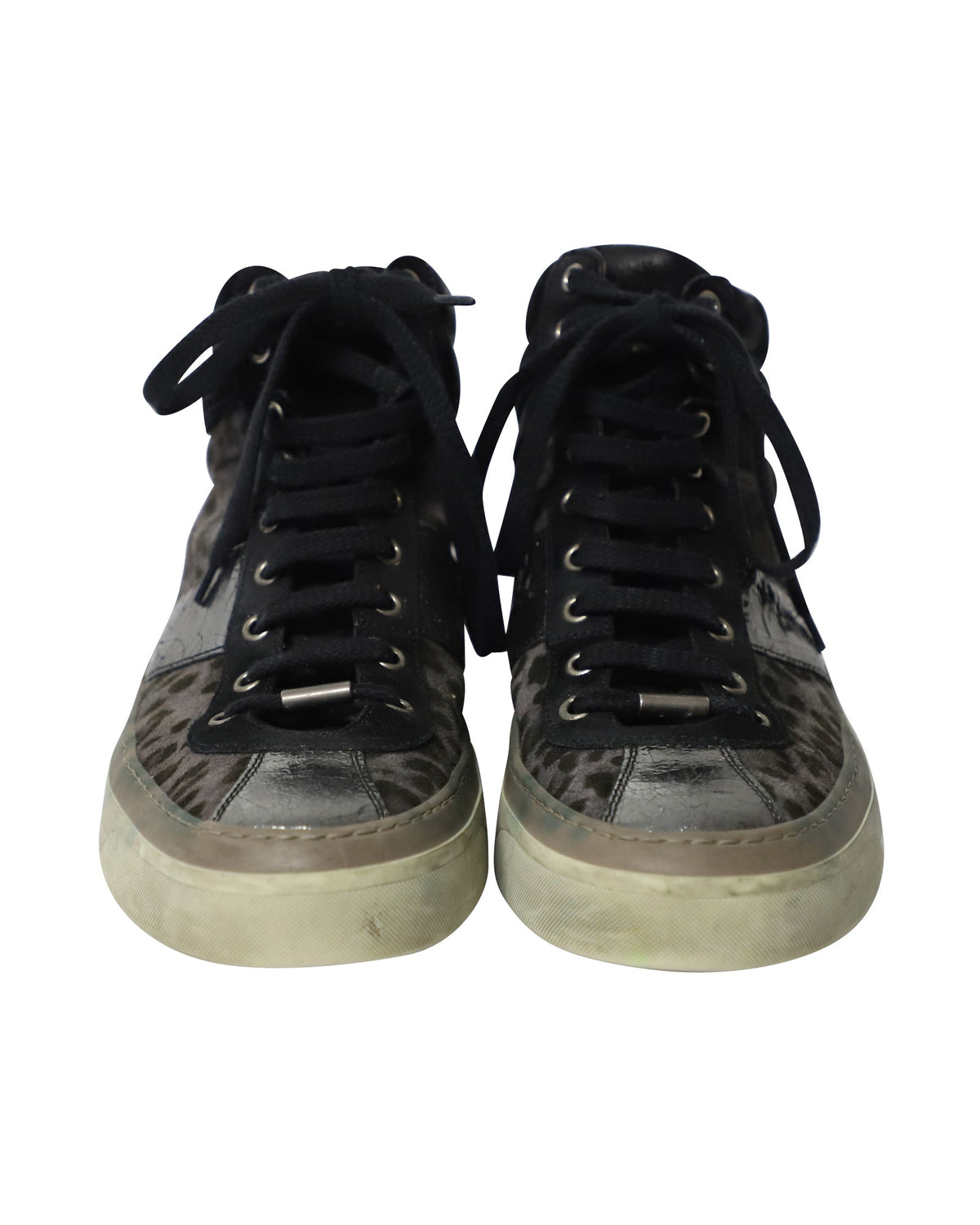 Jimmy Choo Belgravia Leopard High Top Trainers in Multicolor Leather