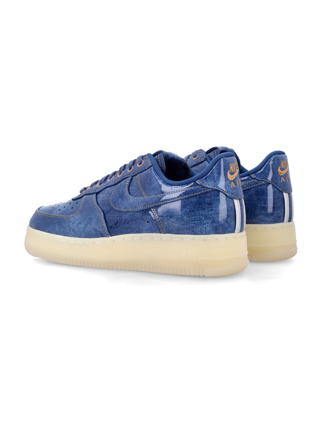 Air Force One Glossy Coated Denim Low-Top Sneakers