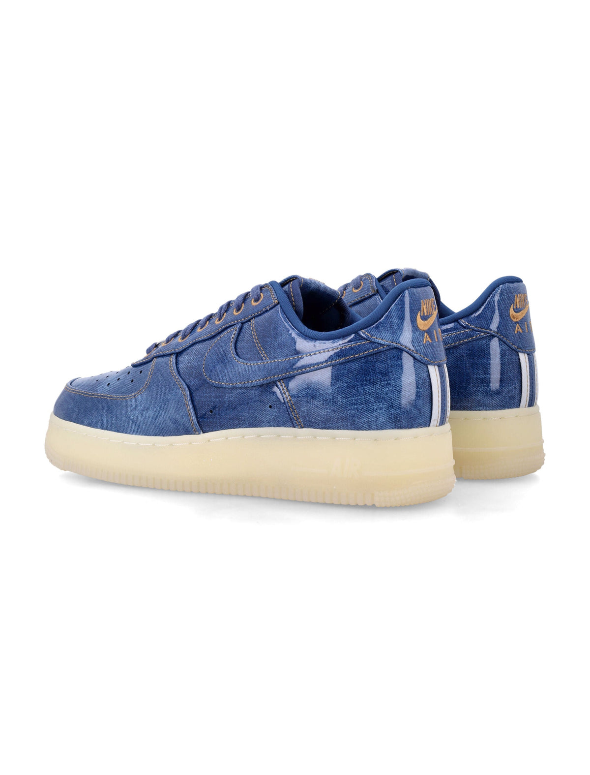Air Force One Glossy Coated Denim Low-Top Sneakers