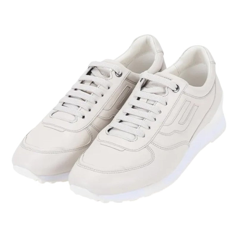 Bally Gismo 6239589 Men's Dusty White Calf Plain Leather Sneakers