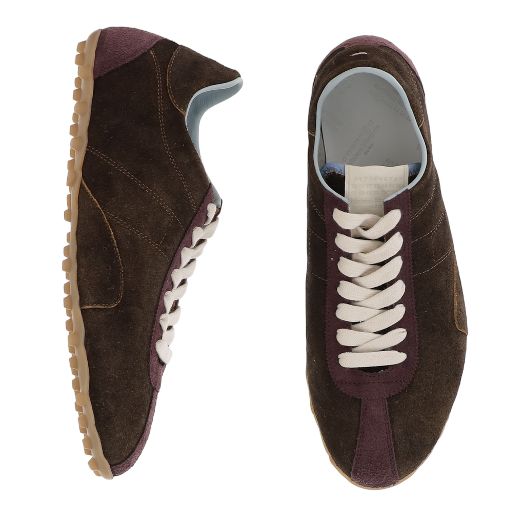 Brown Low-Top Suede Sneakers
