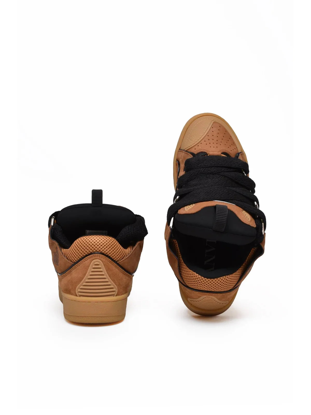 Lanvin Curb Suede Sneakers - Brown/Black