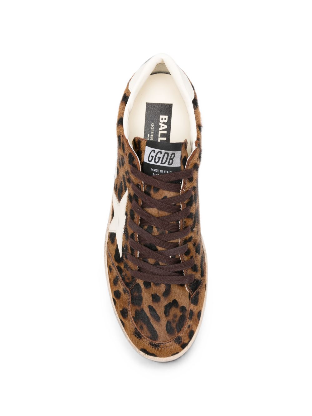 Leopard Print Star Detail Silk Nylon Low-Top Sneakers