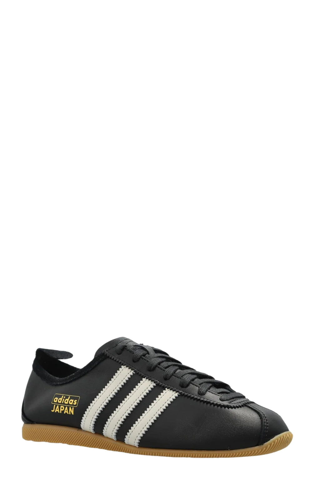 Black Japan White Accents Gold Logo Leather Sneakers