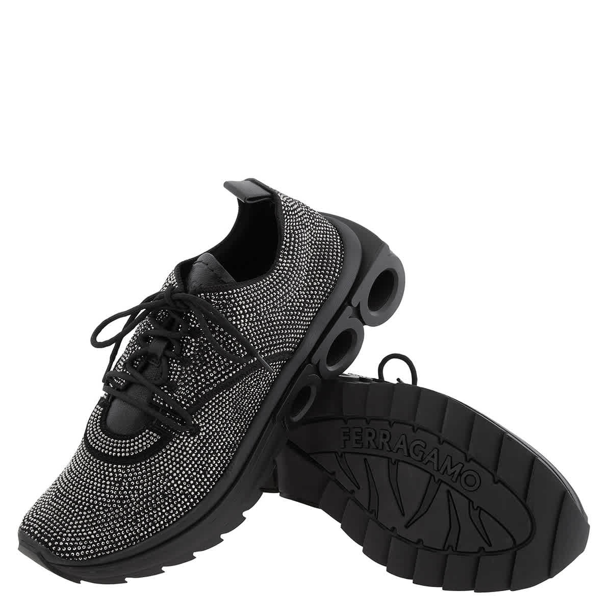 Ferragamo Nima Rhinestone Gancini Sneakers