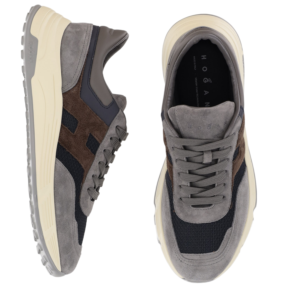 Layered Panel Design Hogan Sneakers With Memory Foam Insole