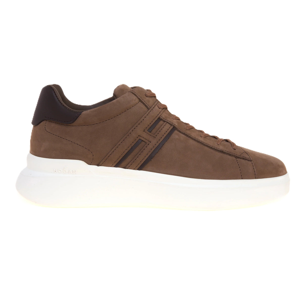 Brown Contrasting Detail Low-Top Sneakers