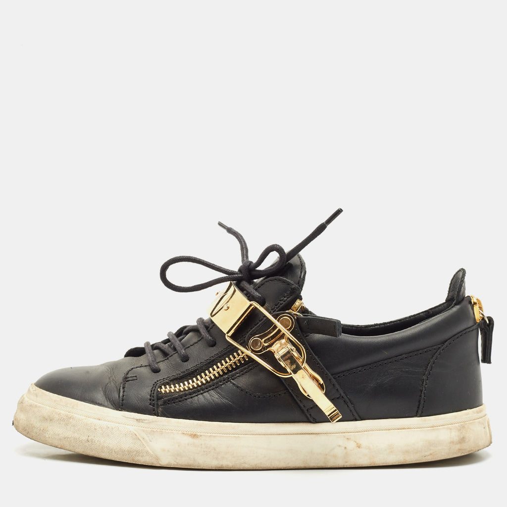 Giuseppe Zanotti Black Leather Low Top Sneakers