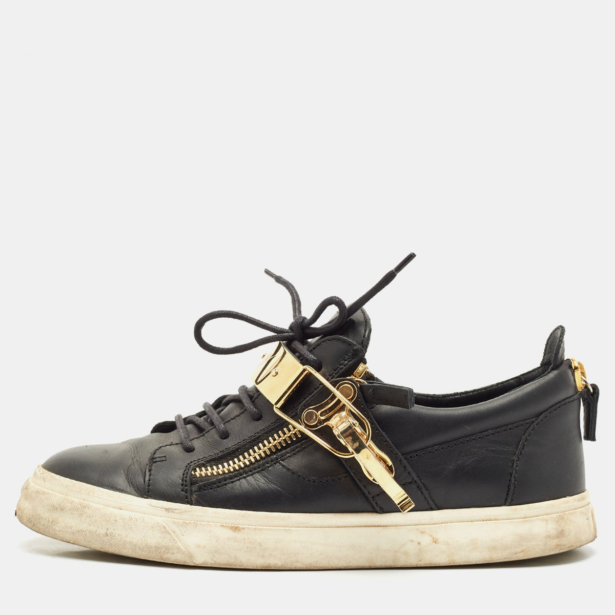 Giuseppe Zanotti Black Leather Low Top Sneakers