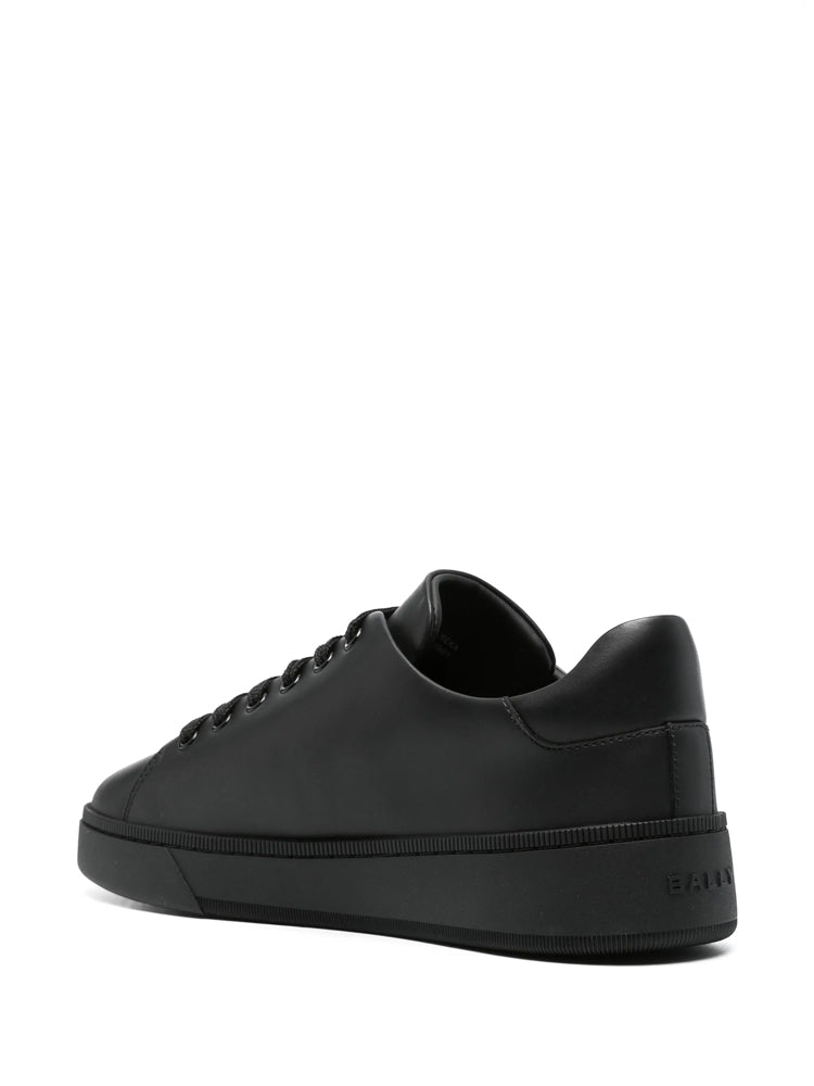 Black Minimalist Low-Top Leather Sneakers