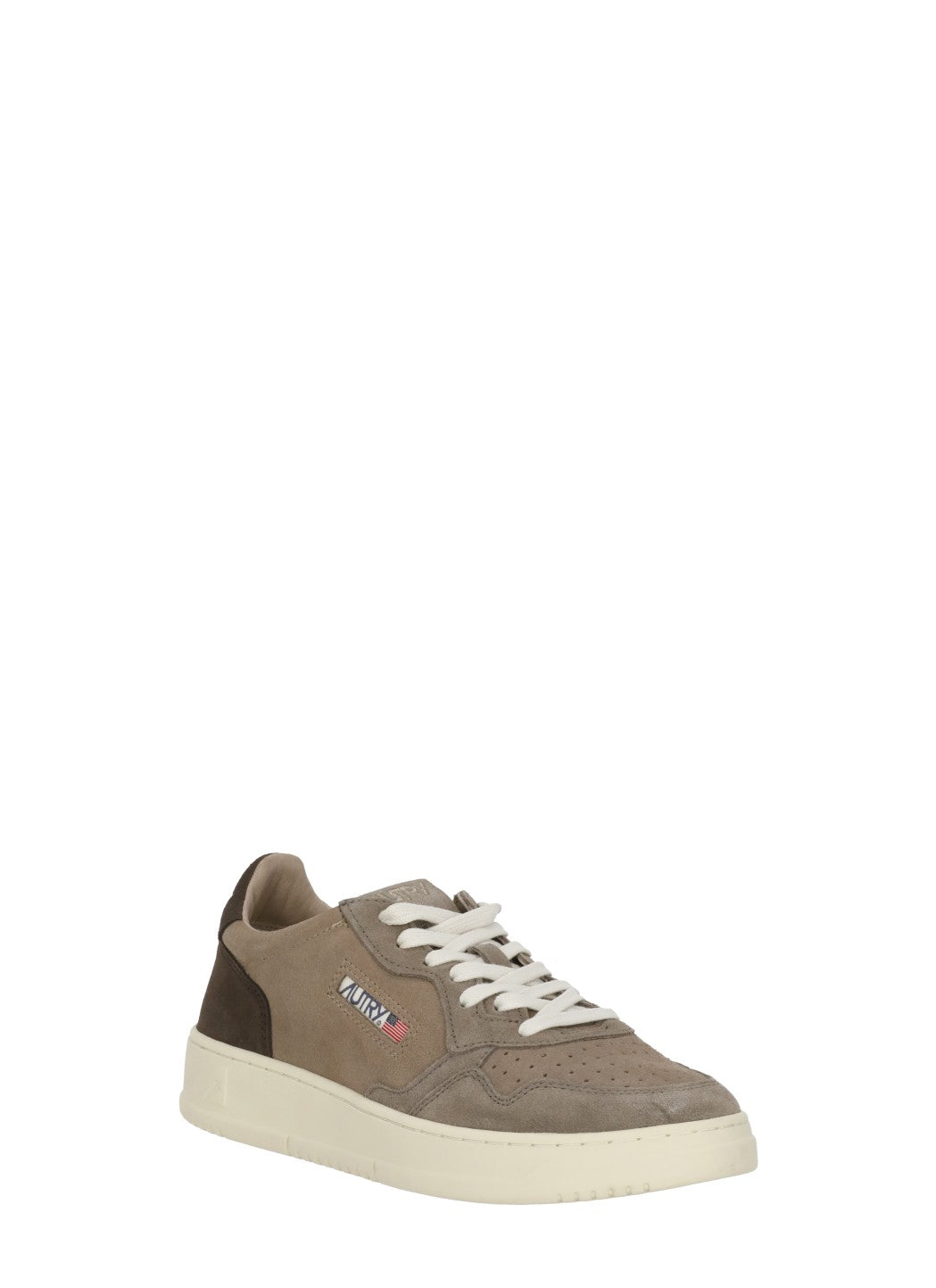 Brown Suede Branded Accents Low-Top Sneakers