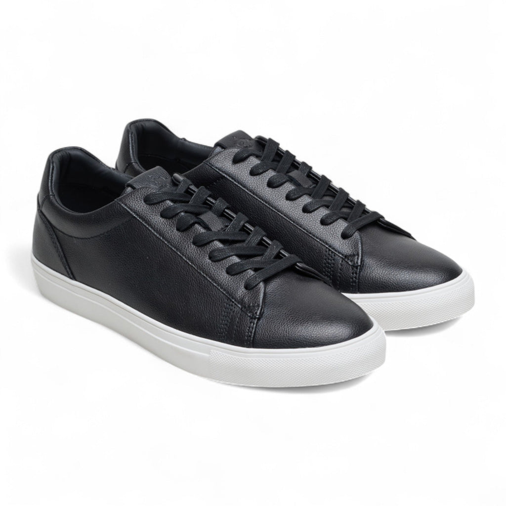 Antique Rogue Men’s Black Leather Trainer Sneaker Shoes - Gibbs