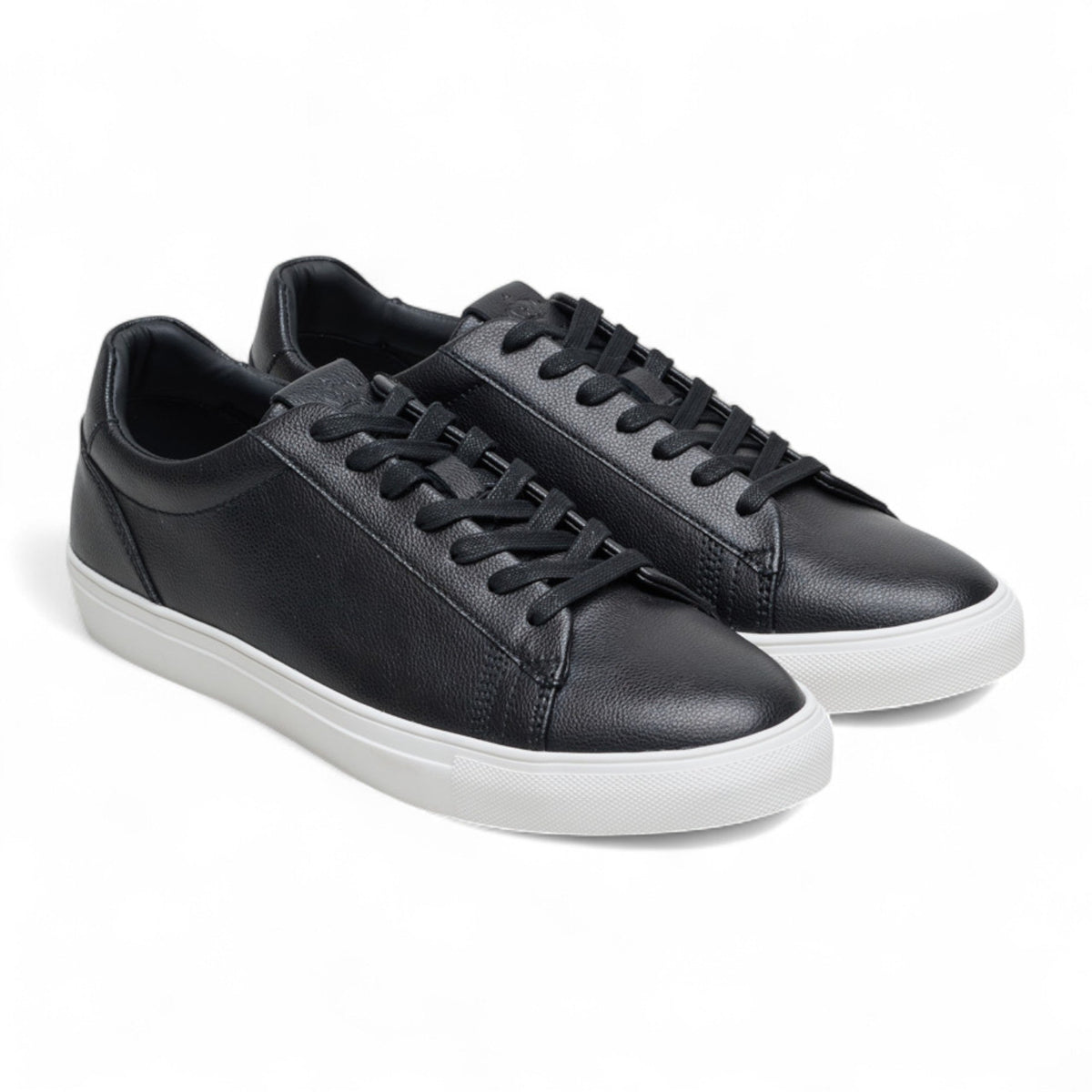 Antique Rogue Men’s Black Leather Trainer Sneaker Shoes - Gibbs