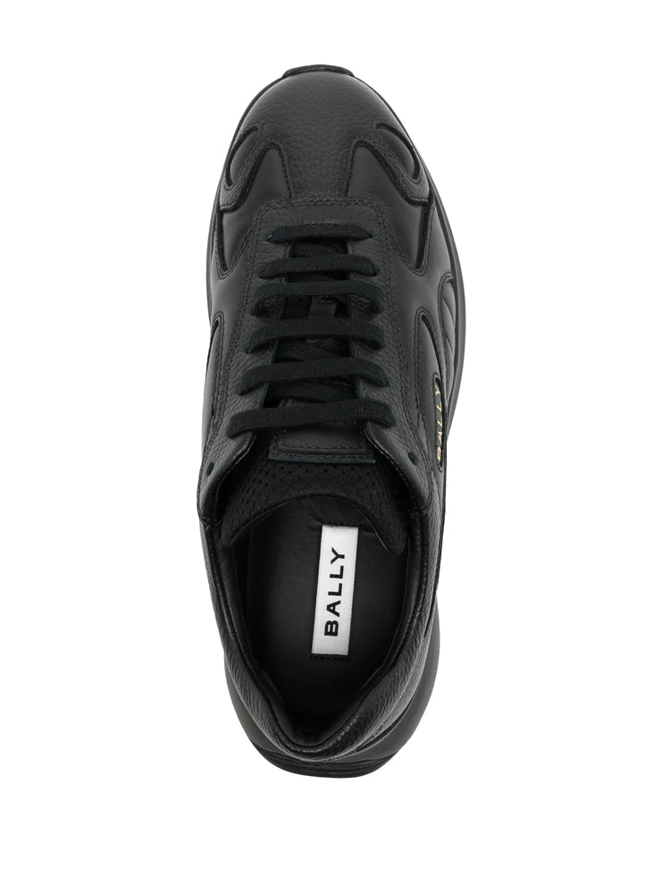 Black Gold Accent Leather Sneakers
