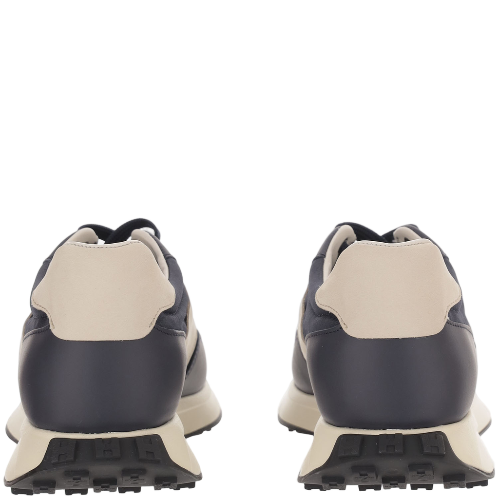 H601 Grey Perforated Leather Mesh Sneakers