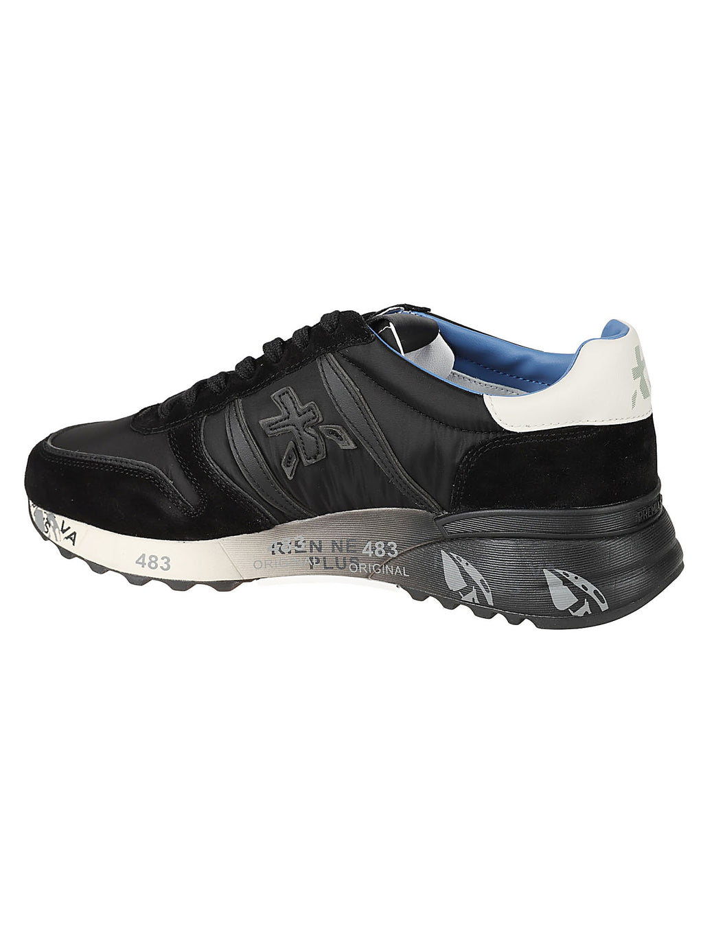 Lander Black Polyamide Calfskin Leather Sneakers
