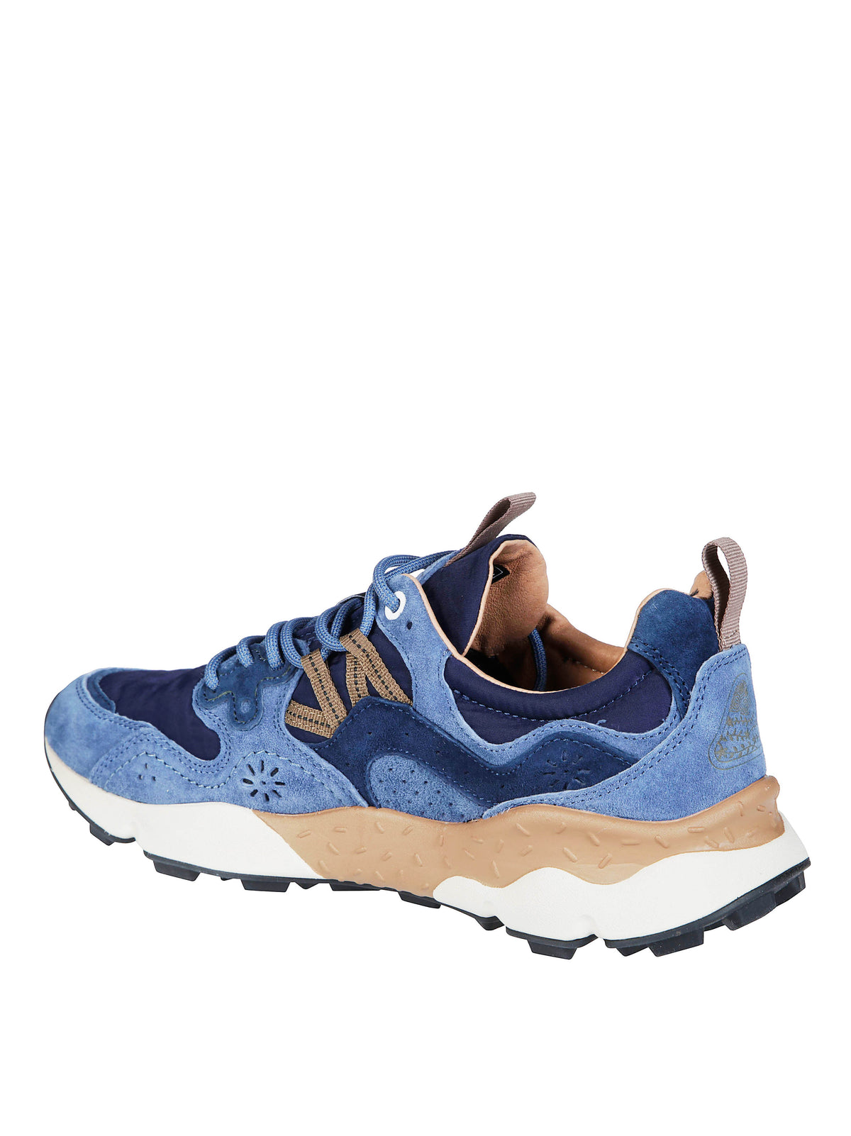 Blue Yamano 3 Suede-Blend Layered Textured Sole Sneakers