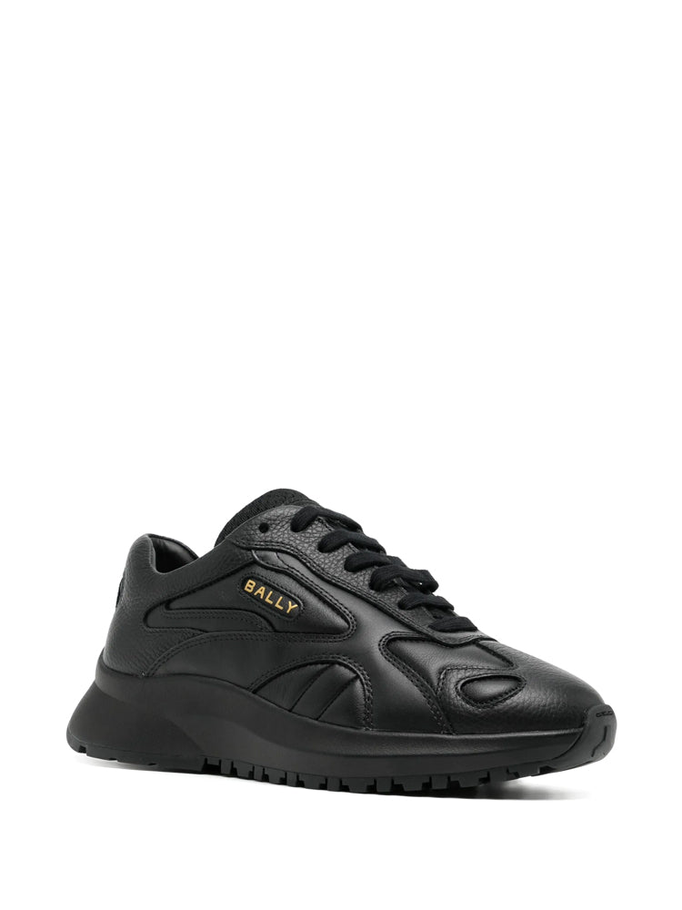 Black Gold Accent Leather Sneakers