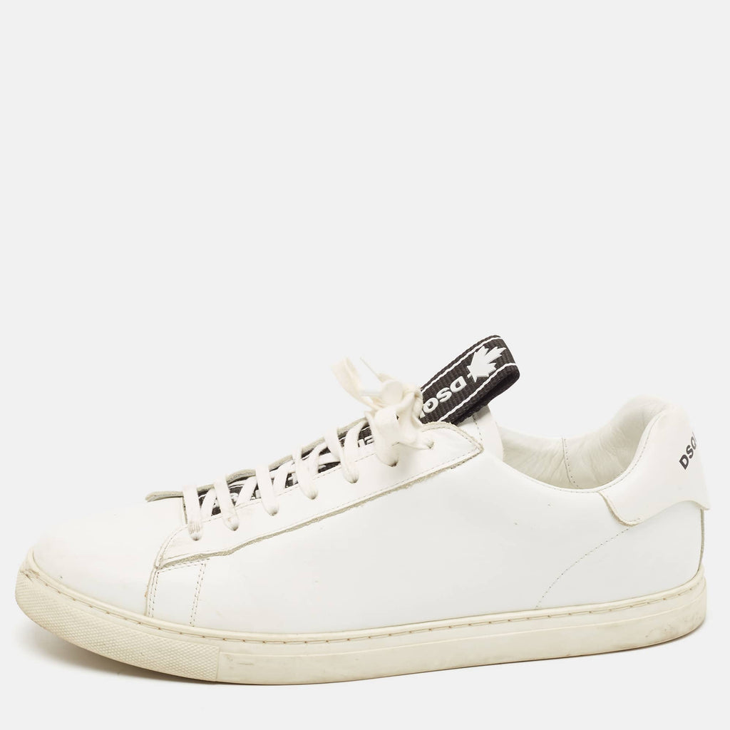 Dsquared2 White Leather Low Top Sneakers