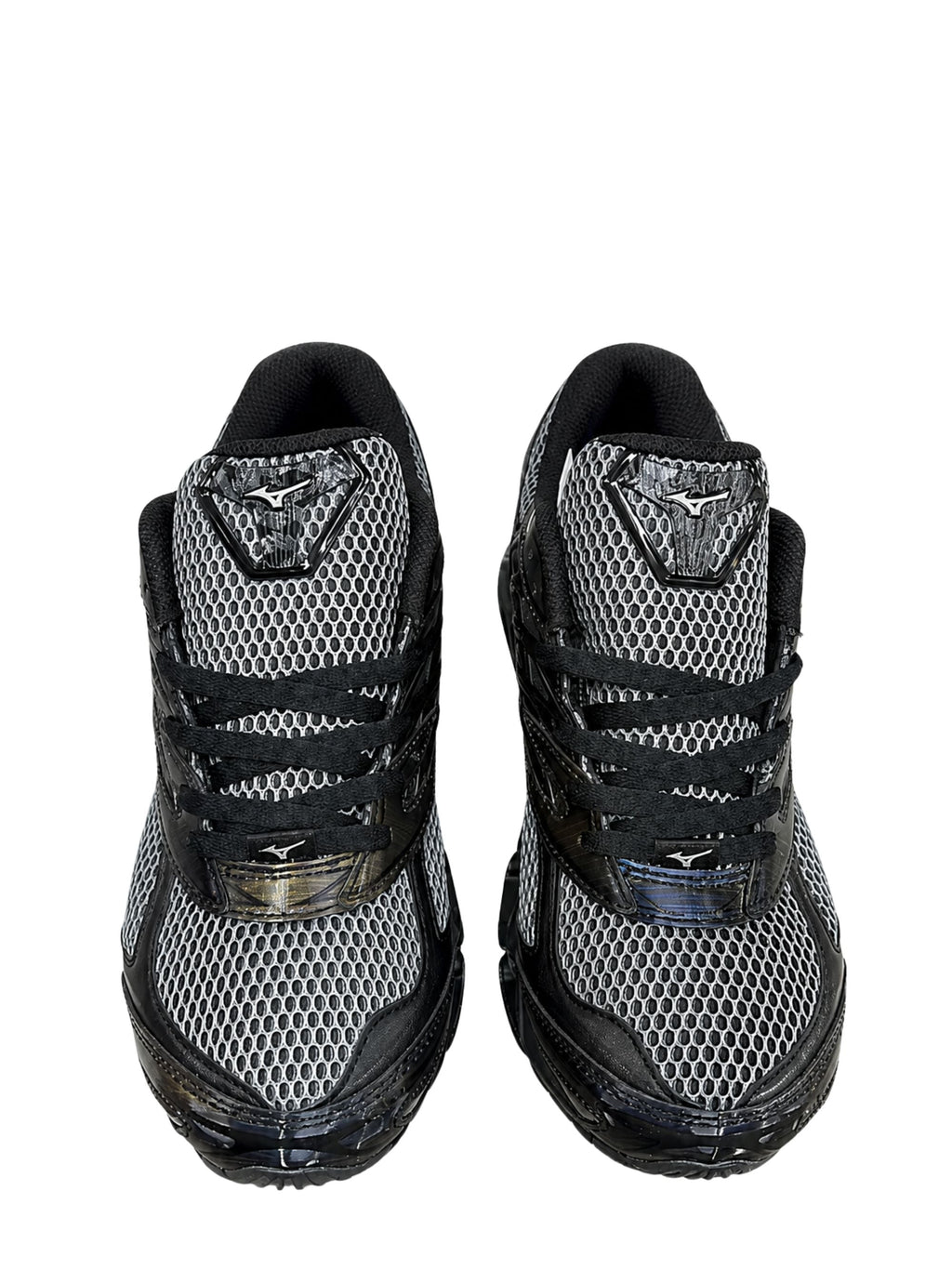 Futuristic Wave Prophecy Sneakers with Glossy Sculpted Sole
