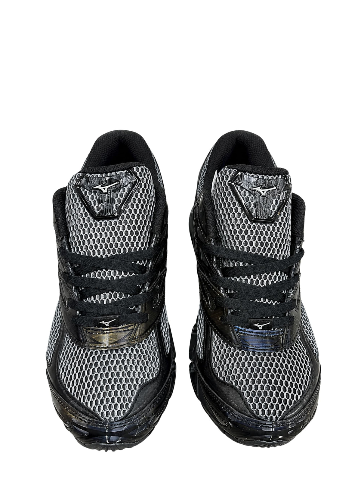 Futuristic Wave Prophecy Sneakers with Glossy Sculpted Sole