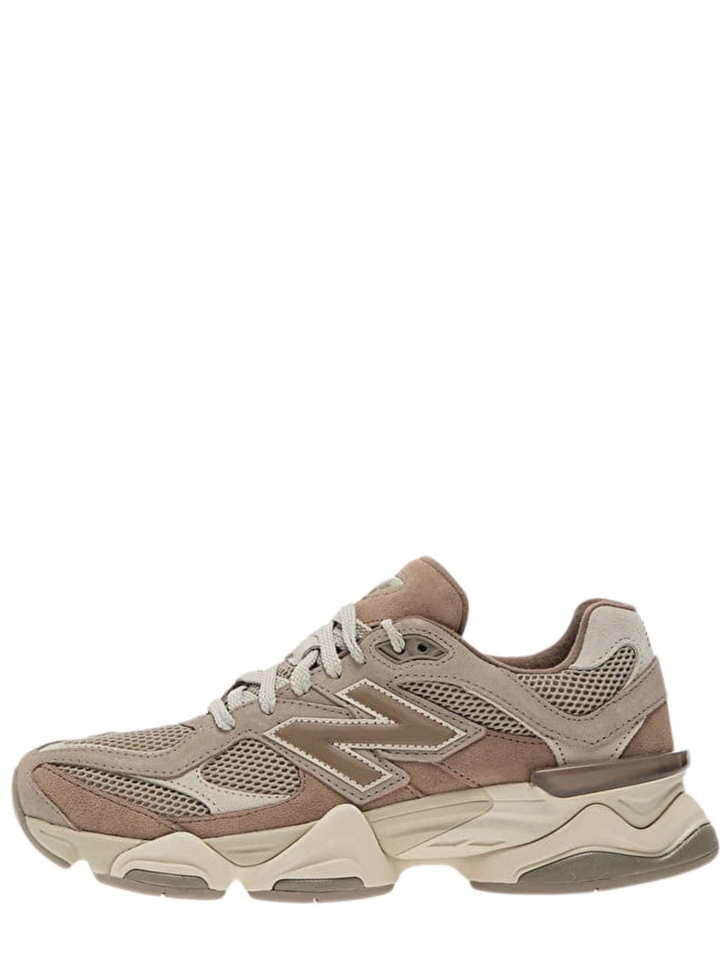 Beige 9060 Mesh Suede Retro-Futuristic Sneakers